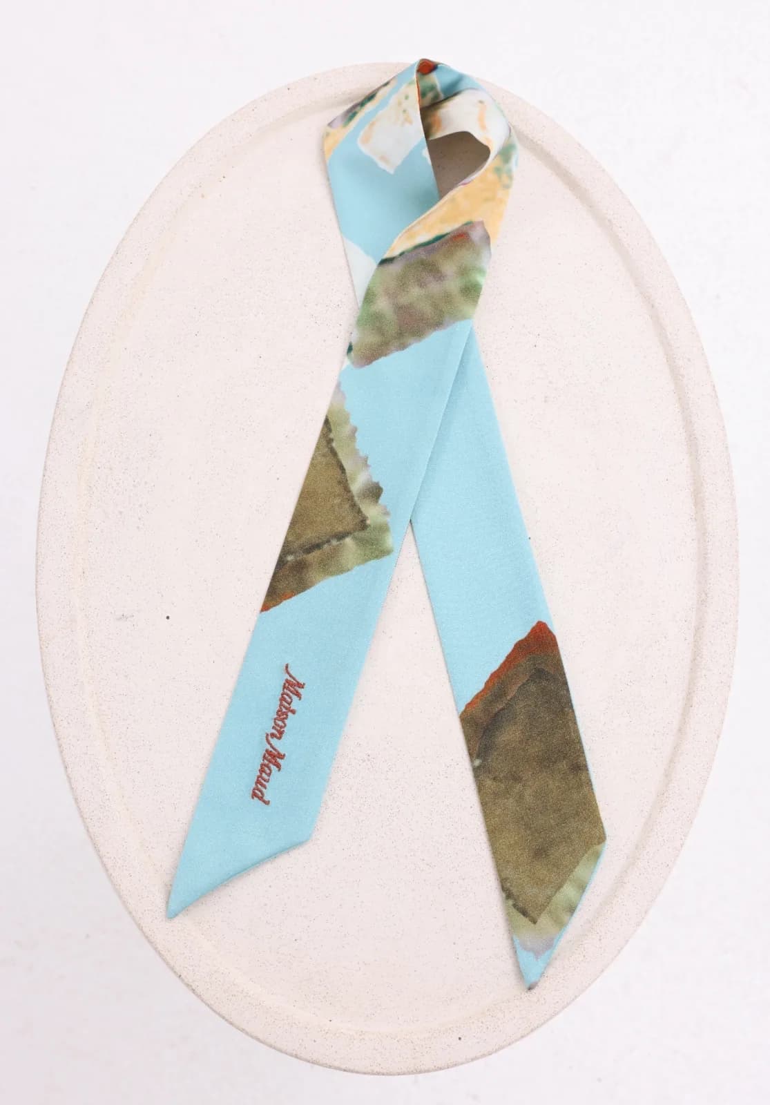 Twilly — Desert Mirage - Woven from the finest Korean silk, the Desert Mirage Twilly by Maison Maud evokes the illusion of de...